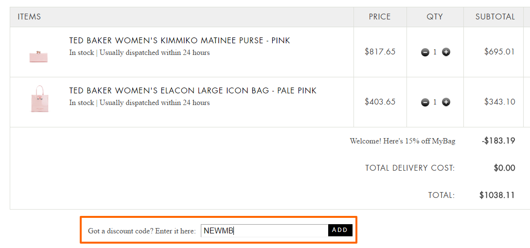 Ted baker coupon code