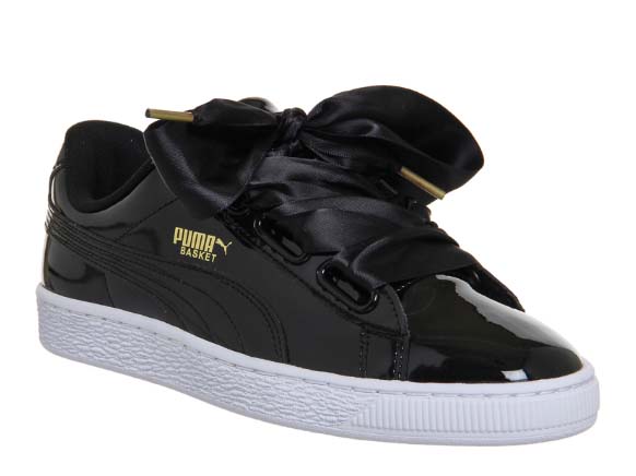 puma basket black patent leather