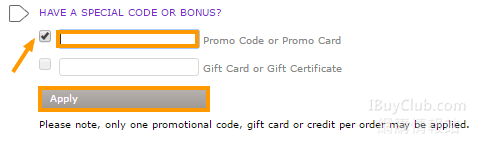 apply promo code