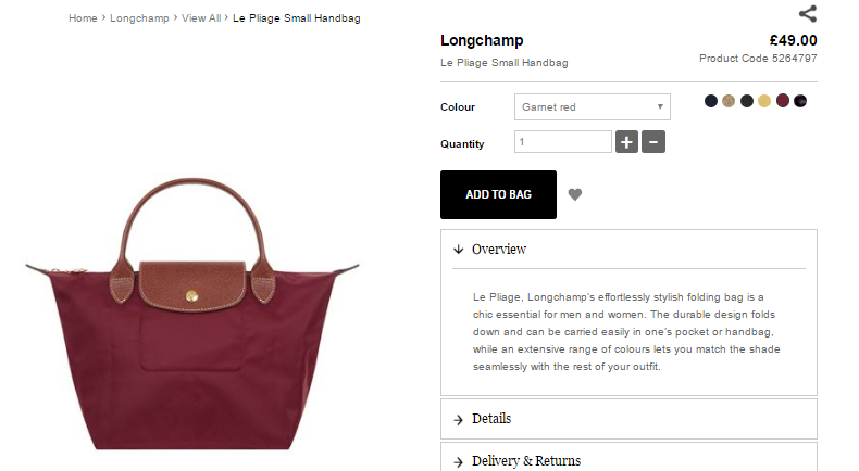 harrods longchamp